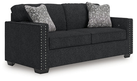 Side view of Jasmine Peaks Coal Chenille Sofa