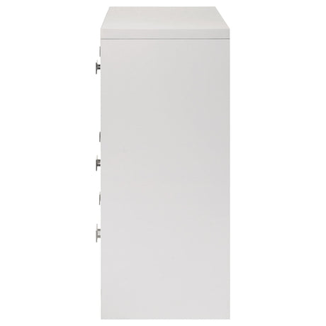 Viana 6-Drawer Bedroom Dresser White High Gloss — product image 5