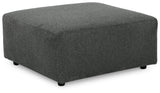 Edenfield Charcoal Chenille Accent Ottoman, head-on view