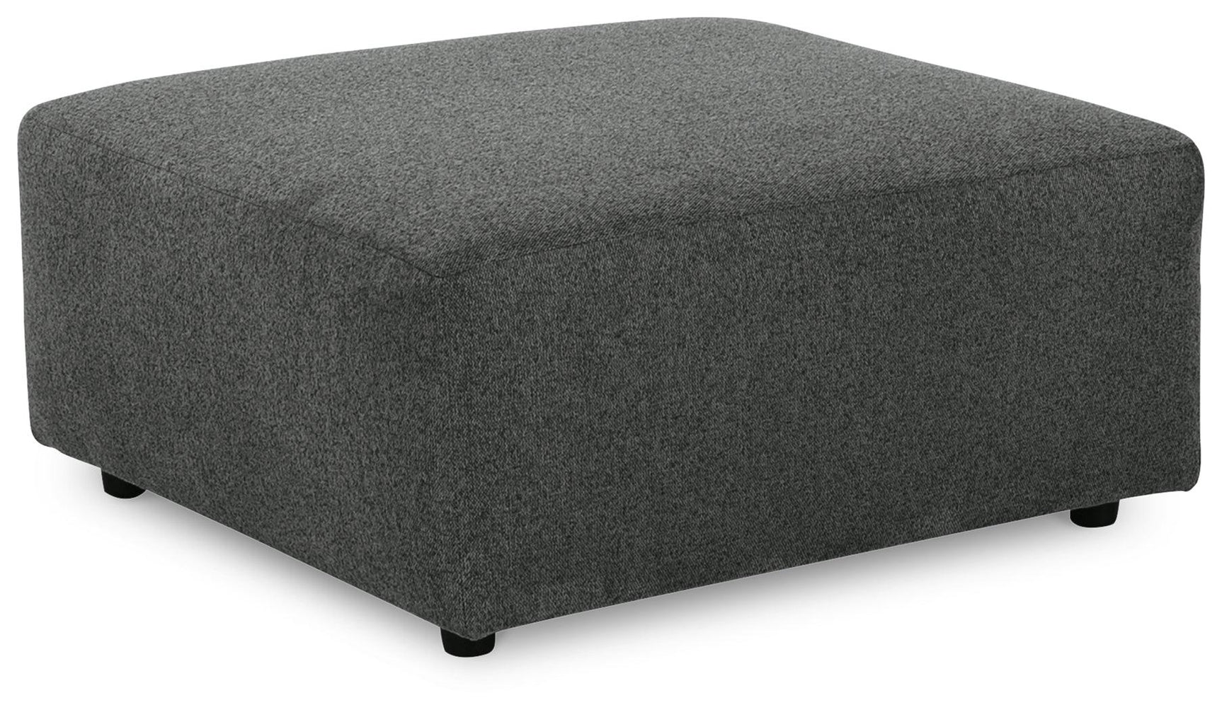 Edenfield Charcoal Chenille Accent Ottoman, head-on view