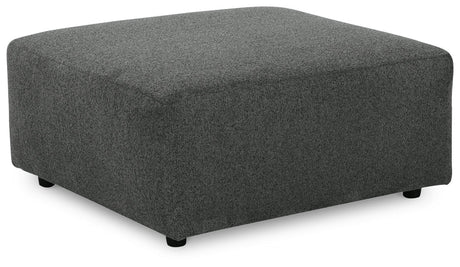 Edenfield Charcoal Chenille Accent Ottoman, head-on view