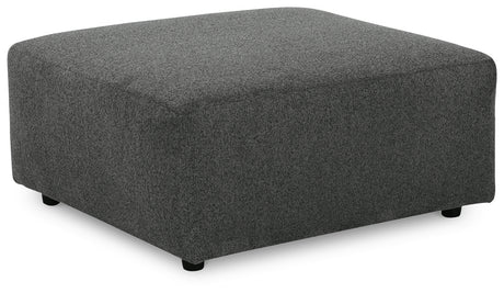 Edenfield Charcoal 3-Piece Sectional Sofa with Ottoman angled front view