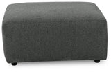 Top view of Edenfield Charcoal Oversized Chenille Ottoman