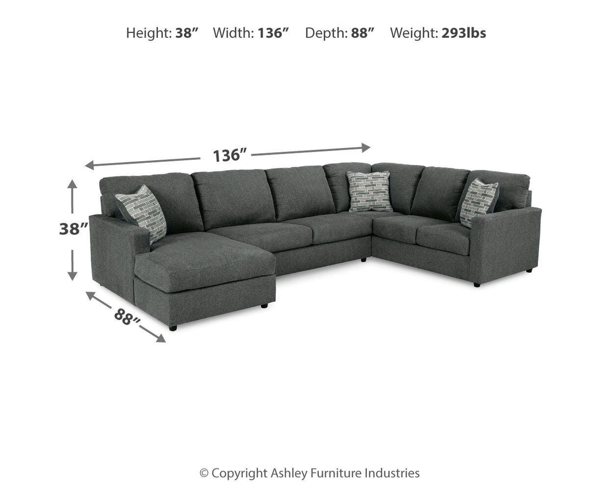 Edenfield Charcoal 3-Piece Sectional with Ottoman - image 12