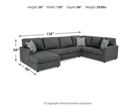 Edenfield Charcoal 3-Piece Sectional with Ottoman - image 12