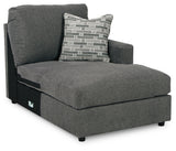 Edenfield Charcoal 3-Piece Sectional Sofa with Ottoman profile view