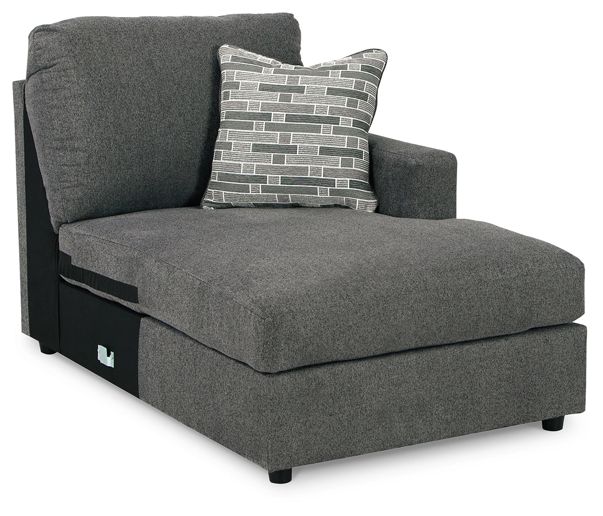 Edenfield Charcoal 3-Piece Sectional Sofa with Ottoman profile view
