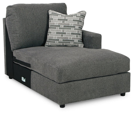 Edenfield Charcoal 3-Piece Sectional Sofa with Ottoman profile view