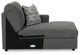 Edenfield Charcoal 3-Piece Sectional Sofa with Ottoman upholstery detail