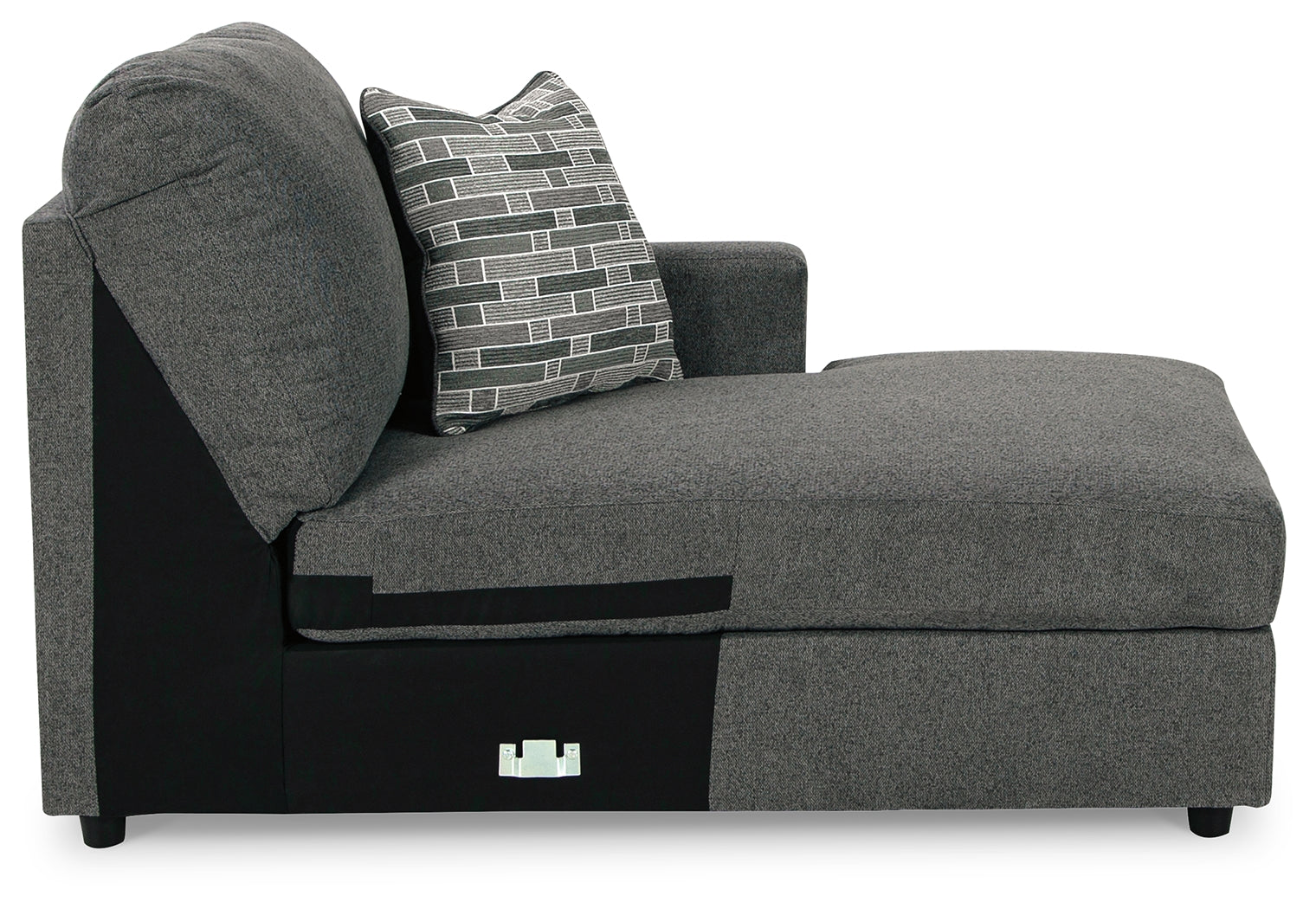 Edenfield Charcoal 3-Piece Sectional Sofa with Ottoman upholstery detail