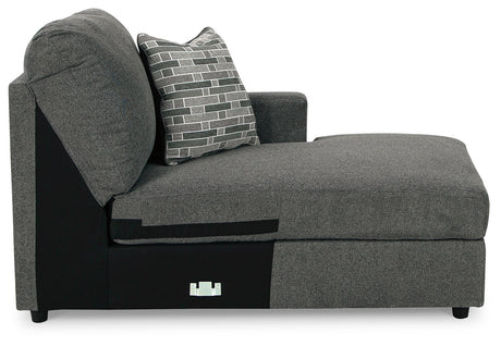 Edenfield Charcoal 3-Piece Sectional Sofa with Ottoman upholstery detail