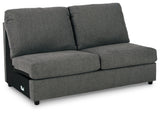 Edenfield Charcoal 3-Piece Sectional Sofa with Ottoman living room arrangement