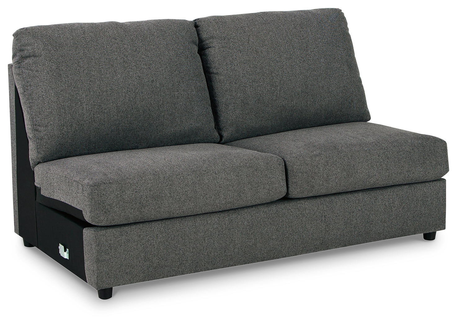 Edenfield Charcoal 3-Piece Sectional Sofa with Ottoman living room arrangement