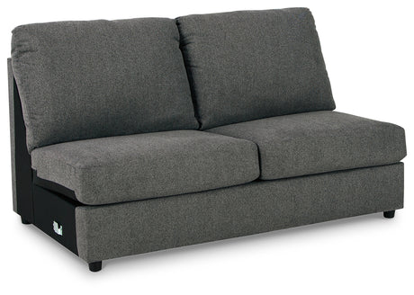 Edenfield Charcoal 3-Piece Sectional Sofa with Ottoman living room arrangement