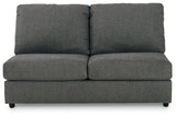 Edenfield Charcoal 3-Piece Sectional Sofa with Ottoman fabric texture close-up