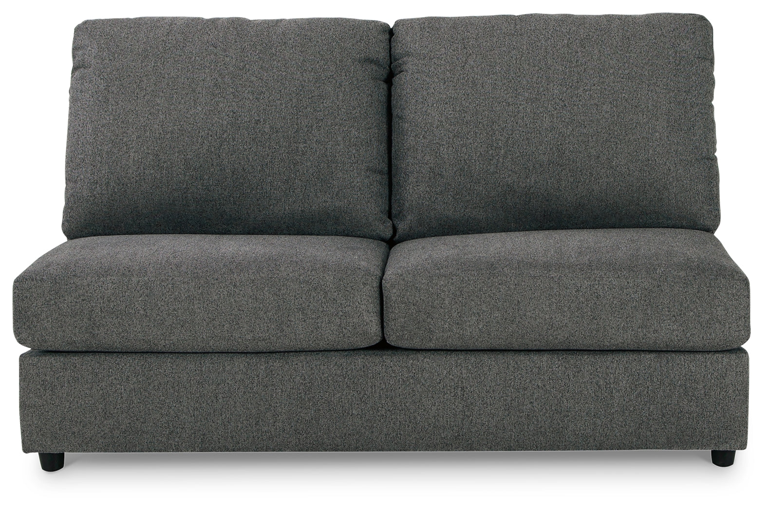 Edenfield Charcoal 3-Piece Sectional Sofa with Ottoman fabric texture close-up