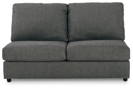 Edenfield Charcoal 3-Piece Sectional Sofa with Ottoman fabric texture close-up