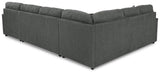 Detail view of Edenfield Charcoal 3-Piece Sectional Sofa with Chaise fabric and design