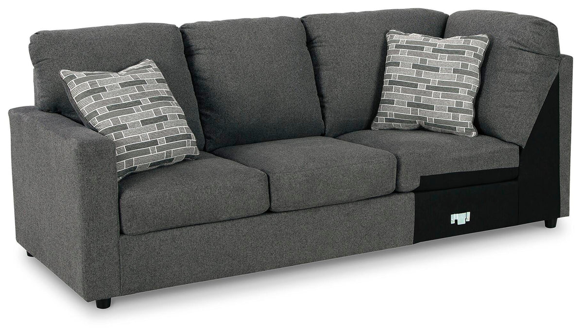 Edenfield Charcoal 3-Piece Sectional with Ottoman - image 6