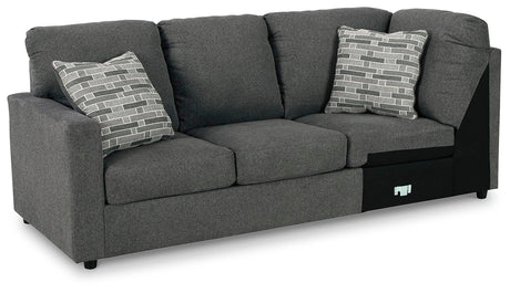 Edenfield Charcoal 3-Piece Sectional with Ottoman - image 6