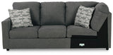 Edenfield Charcoal 3-Piece Sectional Sofa with Ottoman front angle