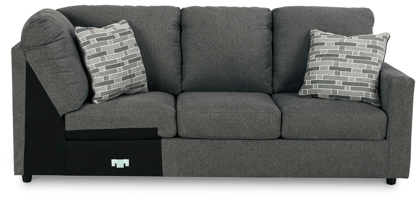Edenfield Charcoal 3-Piece Sectional Sofa with Ottoman main view