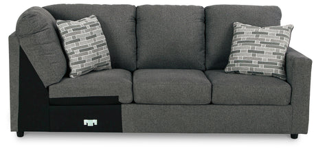 Edenfield Charcoal 3-Piece Sectional Sofa with Ottoman main view