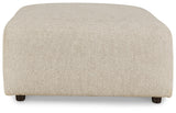 Top view of Edenfield Oversized Accent Ottoman showing fabric texture