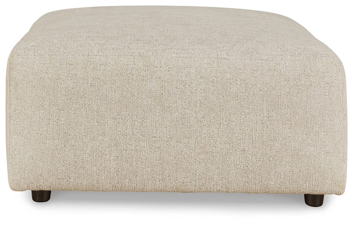 Front view of Edenfield Linen 3-Piece Sectional with Ottoman