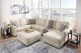 Mood room view with Edenfield Linen Sectional and Ottoman
