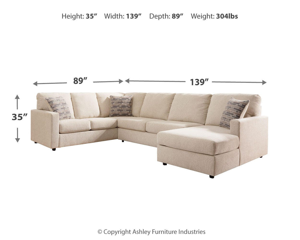 Edenfield Linen 3-Piece Sectional with Ottoman - image 7