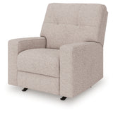 Larimer Stone Chenille Recliner reclining side angle