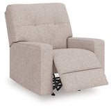Larimer Stone Chenille Recliner front angled view