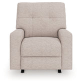 Larimer Stone Chenille Recliner head on side view