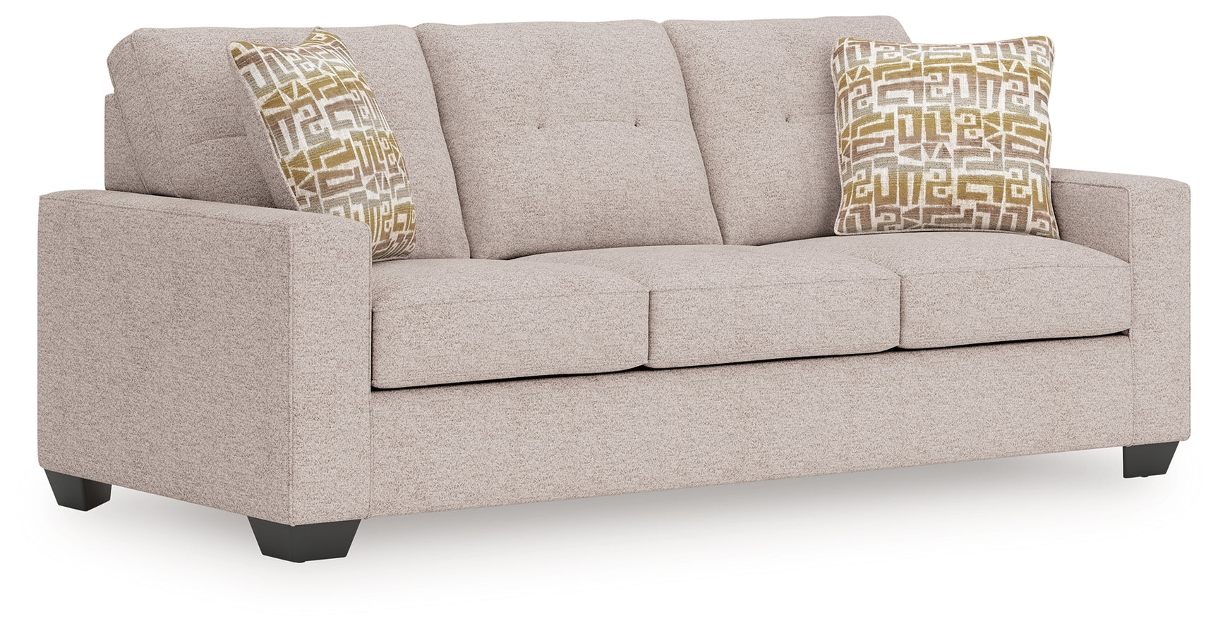 Larimer Stone Chenille Sofa side angle view