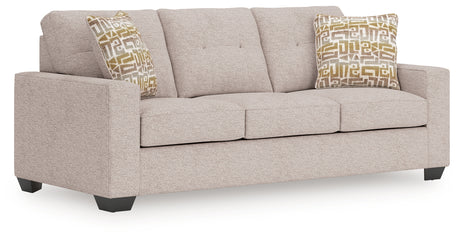 Larimer Stone Chenille Sofa side angle view