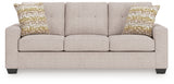 Close-up of Larimer Stone Chenille Sofa fabric and design detail