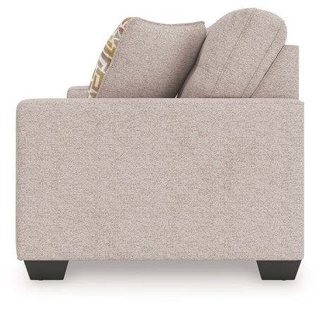 Alternate side view of Larimer Stone Chenille Sofa