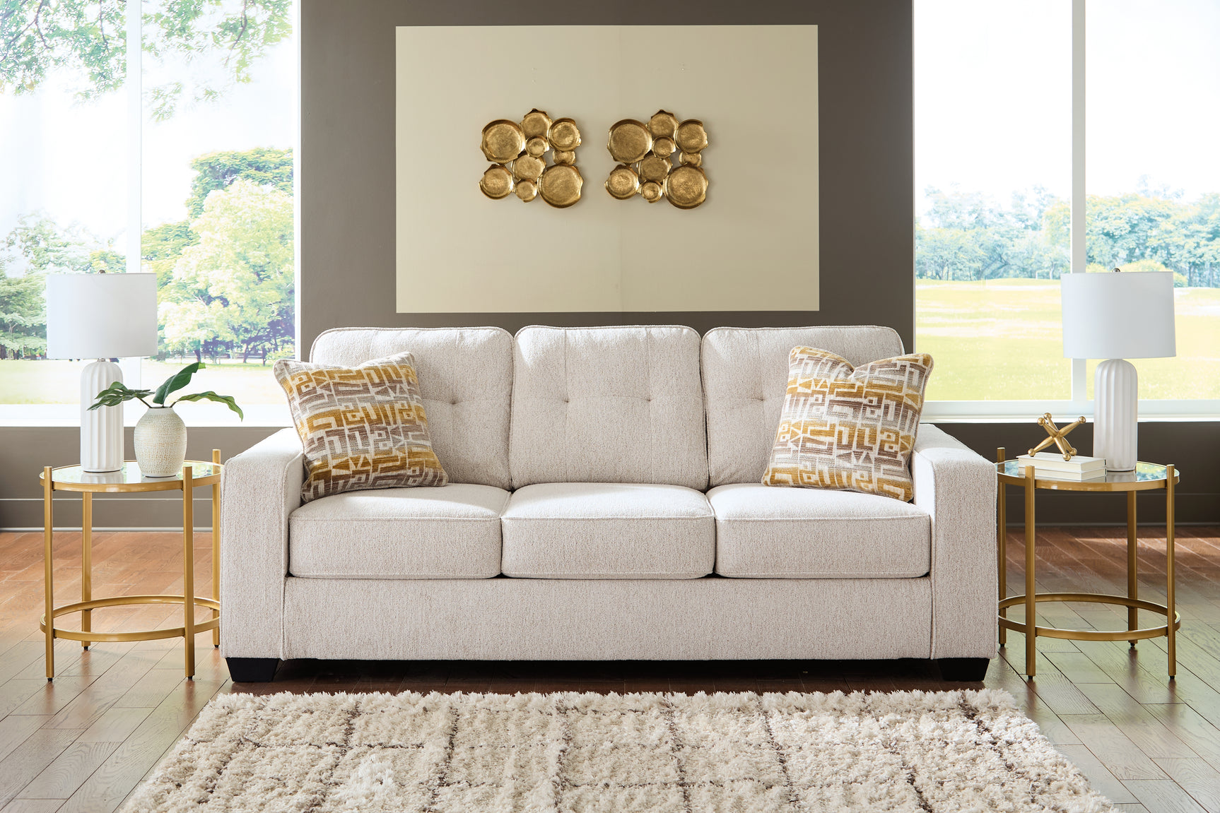 Larimer Stone Sofa and Loveseat main front view