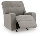 Reclining position of Larimer Iron Chenille Recliner