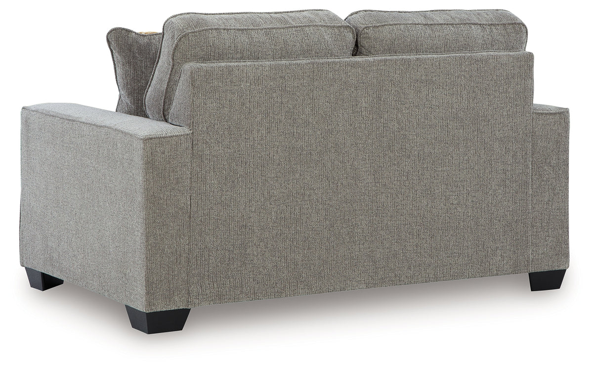 Larimer Iron loveseat side view