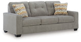 Side angle of Larimer Iron Chenille Queen Sofa Sleeper