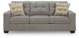 Head-on view of Larimer Iron Chenille Queen Sofa Sleeper