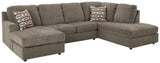 Side view of O'phannon Putty 2-Piece Sectional Sofa with Chaise