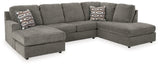 Detailed stitching on sectional sofa