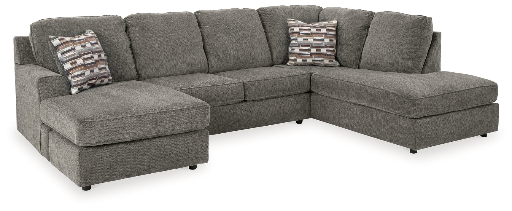 Detailed stitching on sectional sofa