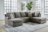 Side view of sectional sofa ottoman