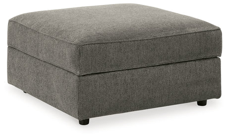 Room setting with O'Phannon Putty sectional and ottoman
