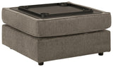 Top view of tufted chenille ottoman