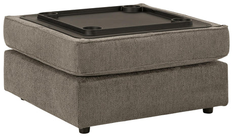 Top view of tufted chenille ottoman